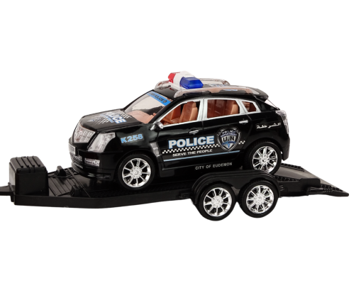 Police Pickup Truck With Tow Truck Semi-Trailer Off-Road Car Police Set