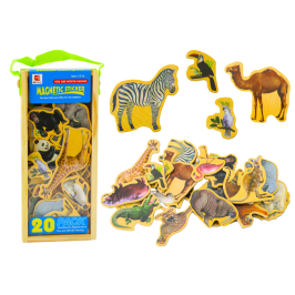 Set of Wooden Magnets Animals 20 Pieces Colorful
