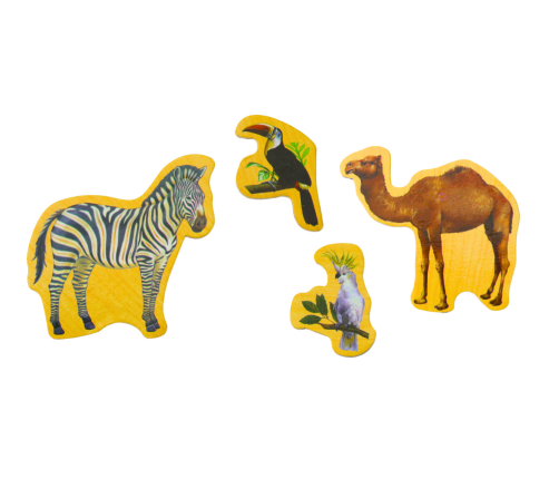 Set of Wooden Magnets Animals 20 Pieces Colorful
