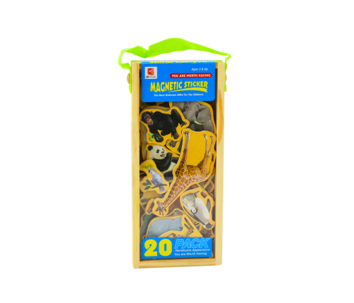 Set of Wooden Magnets Animals 20 Pieces Colorful