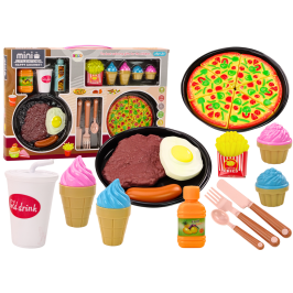 Food Products Set Pizza French Fries Ice Cream Cutlery Food Products Set Pizza French Fries Ice Cream Cutlery