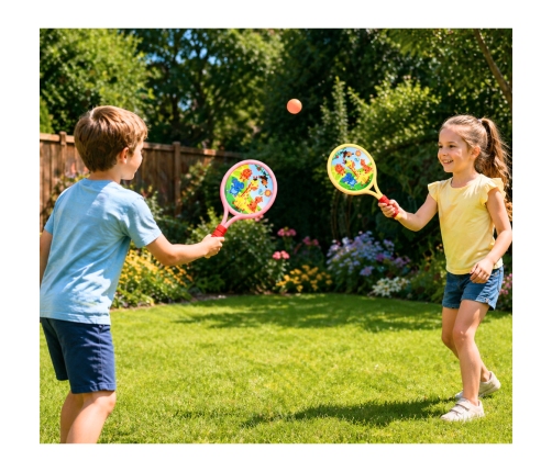 Children's Badminton Rackets Animals Yellow Pink