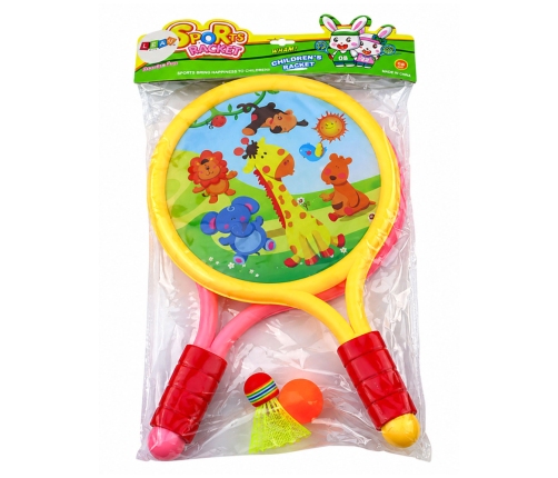 Children's Badminton Rackets Animals Yellow Pink