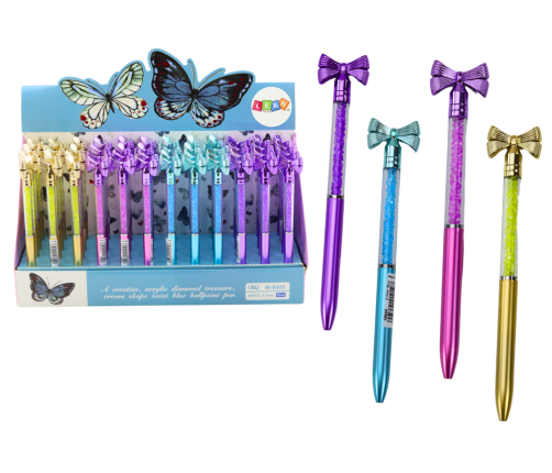 Ballpoint Pen with Bow Diamonds Blue Refill 0.7mm Mix