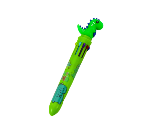 Multicolor Dinosaur Automatic Pen 10 Colors Mix
