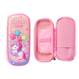 Pink Pencil Case with 3D Unicorn Two-compartment 24 cm x 11 cm x 7 cm Pink Pencil Case with 3D Unicorn Two-compartment 24 cm x 11 cm x 7 cm