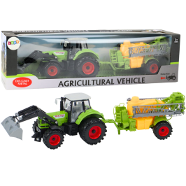 Agricultural Tractor Excavator With Sprayer Drive Green Agricultural Tractor Excavator With Sprayer Drive Green