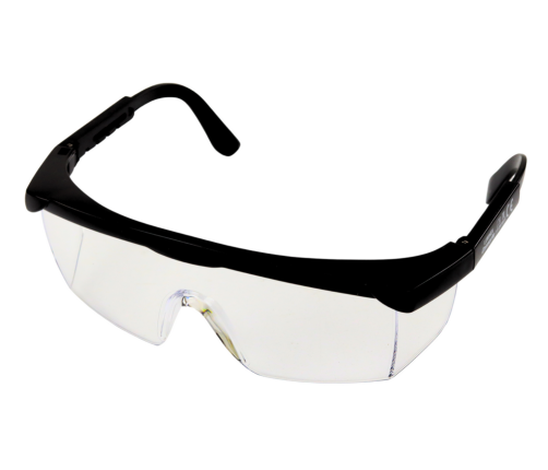 Safety Glasses Adjustable Arms Black