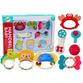 Set of Toys, Rattles, Teethers, Animals, 8 Pieces Set of Toys, Rattles, Teethers, Animals, 8 Pieces