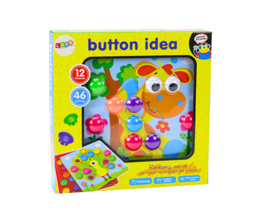 Picture Puzzle Colorful Buttons To Complete 12 Pictures