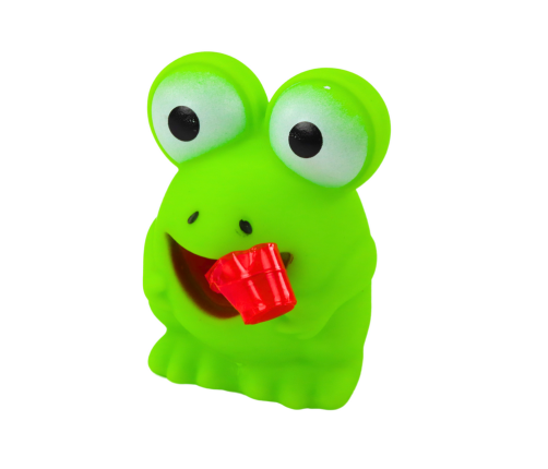Rubber Frog With Retractable Tongue Green 7CM