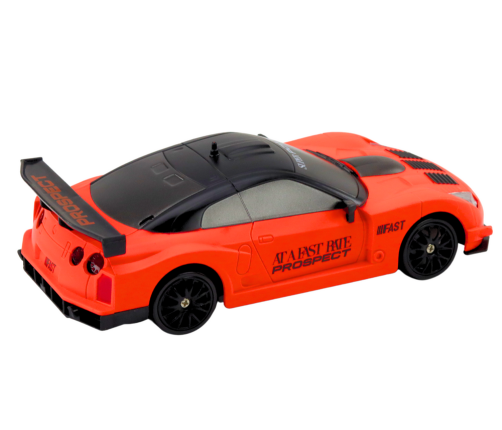 Remote Controlled R/C Sports Car 1:24 Orange Interchangeable Wheels