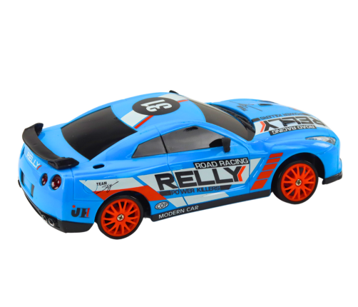 Remote Controlled R/C Sports Car 1:24 Blue Interchangeable Wheels