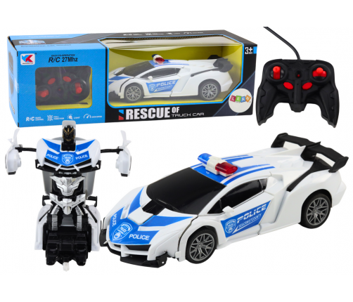 R/C Police Car 2in1 Car Robot Sounds Lights