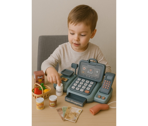 Set of Cash Register Groceries Scanner Basket 24 El