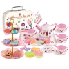 Tea Set In A Suitcase Cups Plates Cake Donuts