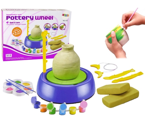 DIY Pottery Wheel Clay Art Paints Kit