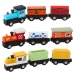 Wooden Trains Locomotives Magnet Set 12 Pcs