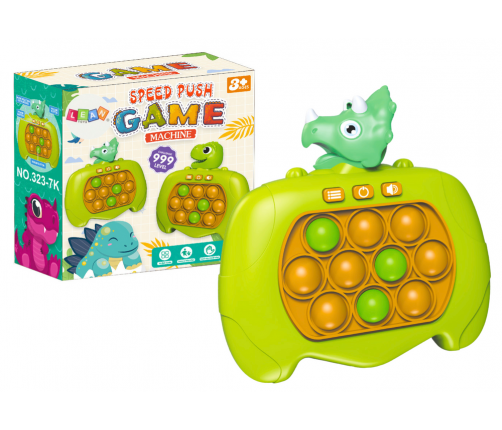 Pop-It Arcade Game Console 999 Levels Dinosaur Green A