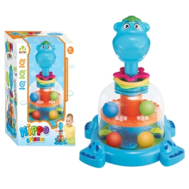 Hippopotamus Spinning Top With Balls For Babies Blue Hippopotamus Spinning Top With Balls For Babies Blue