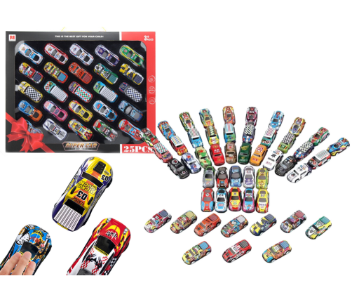 Set of Car Springs Cars With Drive Colorful 25 Pieces