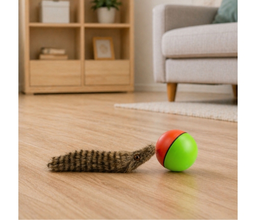 Ball with Fluffy Ferret Tail Interactive Bath Toy