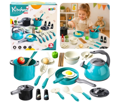 Little Chef Set Pots Dishes Food Products 33 El