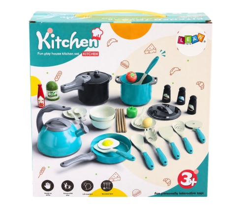 Little Chef Set Pots Dishes Food Products 33 El