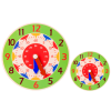 Wooden Clock Educational Hours Minutes Seconds Green