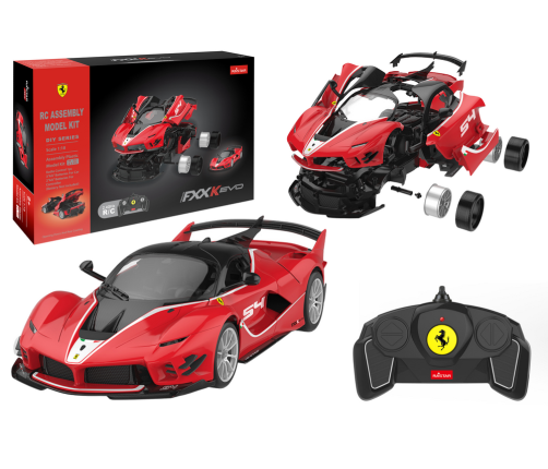 Radiovadāmā mašīna konstruktors Ferrari FXXK EVO Red ar pulti, 88 gab,