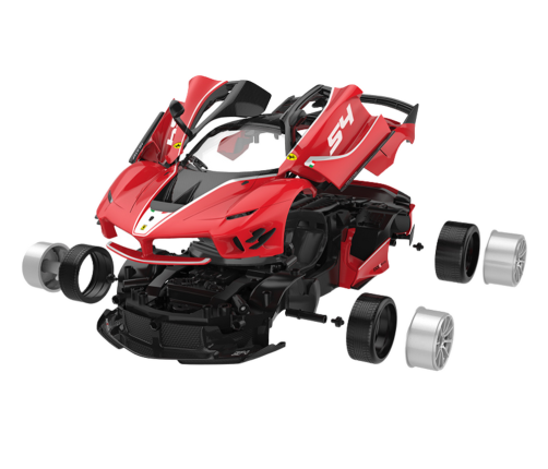 Radiovadāmā mašīna konstruktors Ferrari FXXK EVO Red ar pulti, 88 gab,