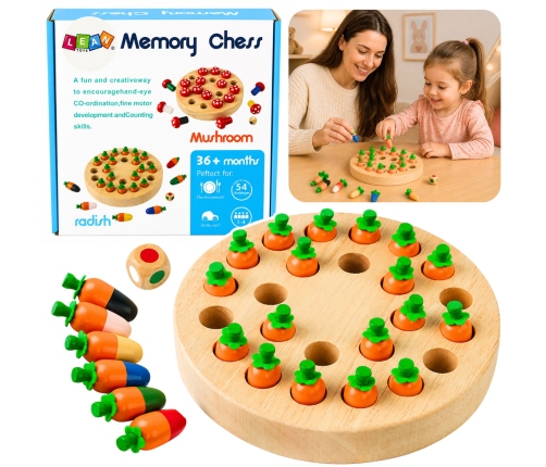 Family Memory Game Carrots Wooden
