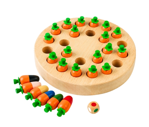 Family Memory Game Carrots Wooden