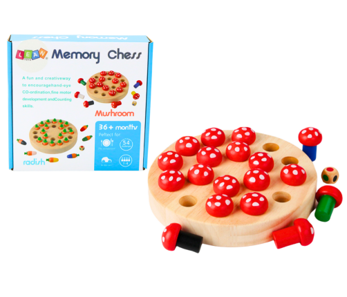 Family Memory Game Toadstools Wooden