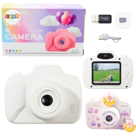 Camera For Kids Photos Recording Games Memory Card 64GB White