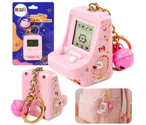 Electronic Game Tetris Pocket Keychain Pink