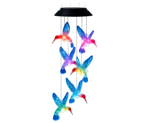 Solar Hummingbirds Birds LED Colorful Light