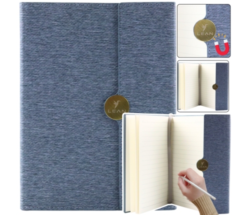 Biroja piezīmju grāmata ar magnētisko vāku, A5 Blue