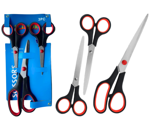Комплект универсальных офисных ножниц, 3 шт.