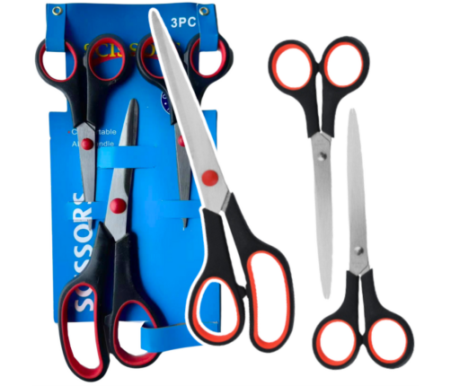 Комплект универсальных офисных ножниц, 3 шт.