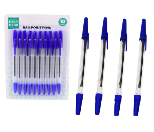 Классический набор синих шариковых ручек 10 шт.