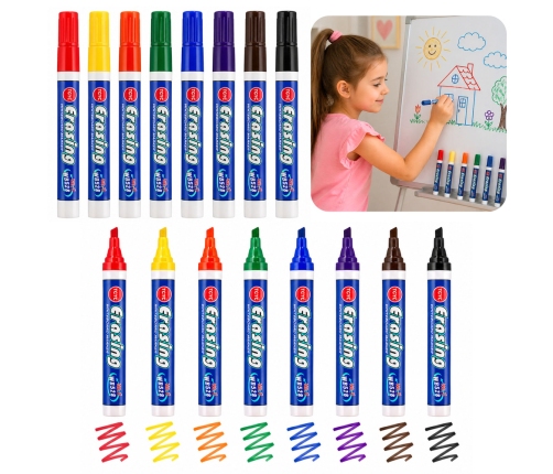 Set of 8 Colored Whiteboard Markers