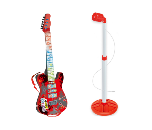 Электрогитара с подставкой и микрофоном Red