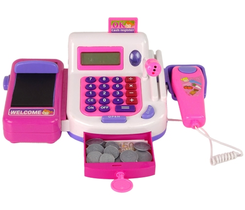 Shop Cash Register with Calculator Accessories