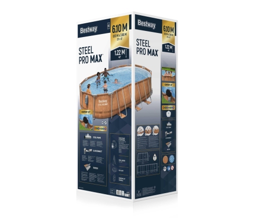Bestway 56719 Power Steel Frame Pool 610 x 366 x 122 cm