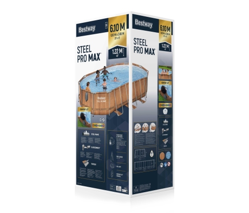 Bestway 56719 Power Steel Frame Pool 610 x 366 x 122 cm