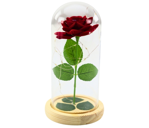Eternal Rose In Glass Dome LED Lighting Red 21x11cm