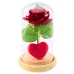 Eternal Rose in Dome with LED Lighting Red with Heart 14x8cm