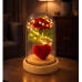 Eternal Rose in Dome with LED Lighting Red with Heart 14x8cm