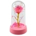 Eternal Crystal Rose in Dome with LED Lighting Pink 14x8cm